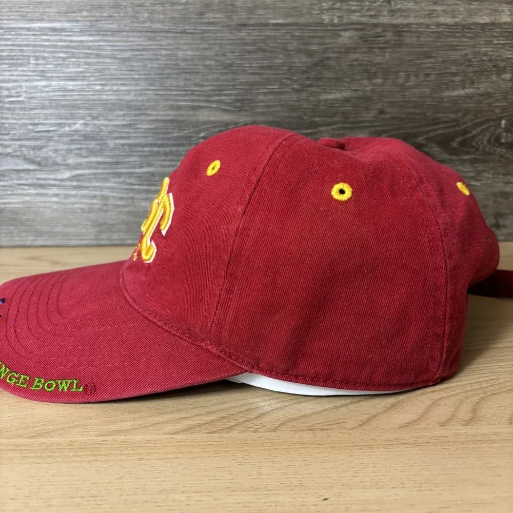 USC Trojans Hat Cap Strap Back Red Yellow NCAA Football FedEx Orange Bowl Mens
